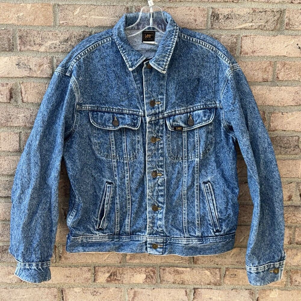 Vintage Lee Denim Jean Jacket Men’s Size 40r PATD 153438 Medium Wash USA 80s